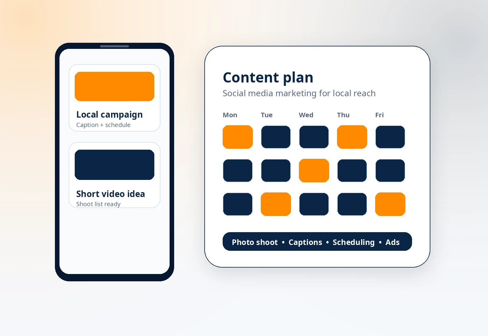 Social media content planning for local business marketing and community reach